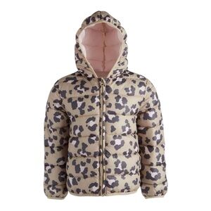 Epic Threads Girls Quilted Puffer Leopard Print Packable Jacket